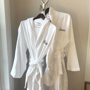 BRIDE GROOM HONEYMOON WEDDING TERRY CLOTH FULL LENGTH ROBE SET